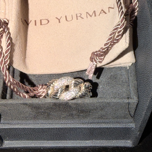 David Yurman Silver Pavé Cable-Link Ring diamond - Picture 2 of 2